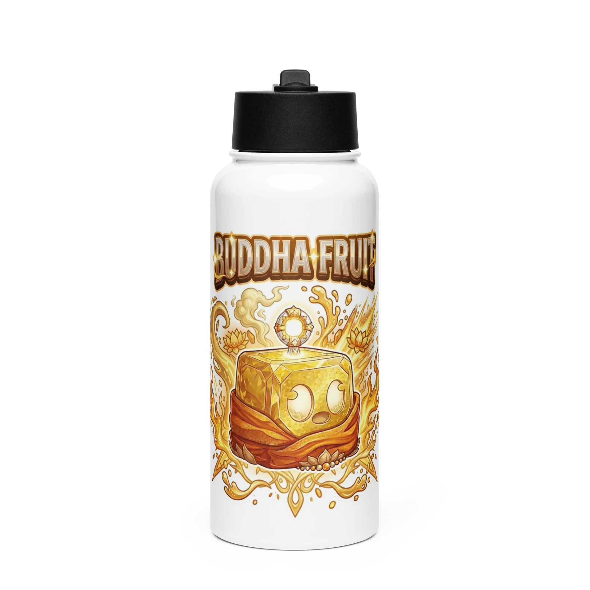 Buddha Fruit Blox Fruits Gamer Stainless Steel Water Bottle With Straw Gift For Kids product image (1)