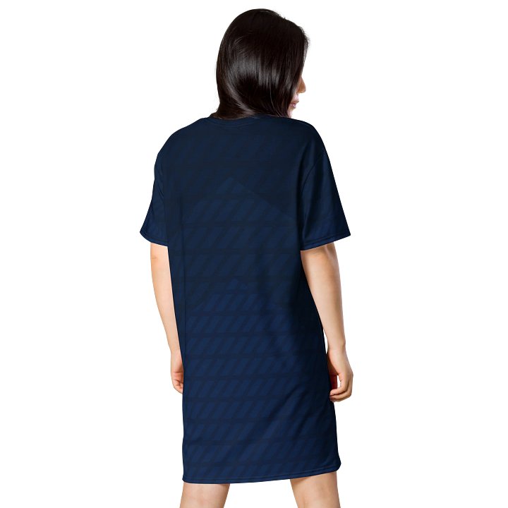 Exclusive Blue Oversized T-Shirt Dress with Diagonal Stripes - Sizes 2XS-6XL product image (2)