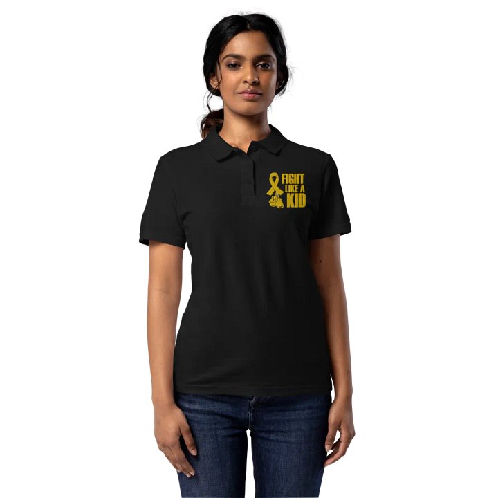 Fight Like A Kid Childhood cancer Awareness Women's Polo product image (1)