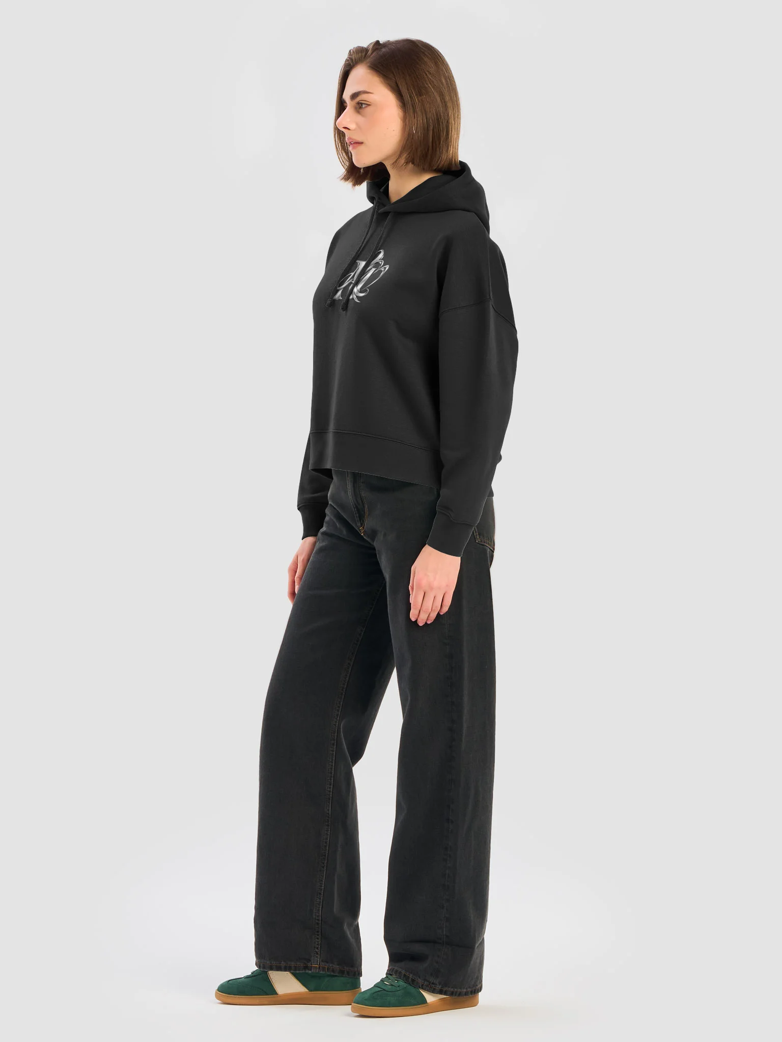 Silver Interwoven Monogram Women's Organic Hoodie product image (19)