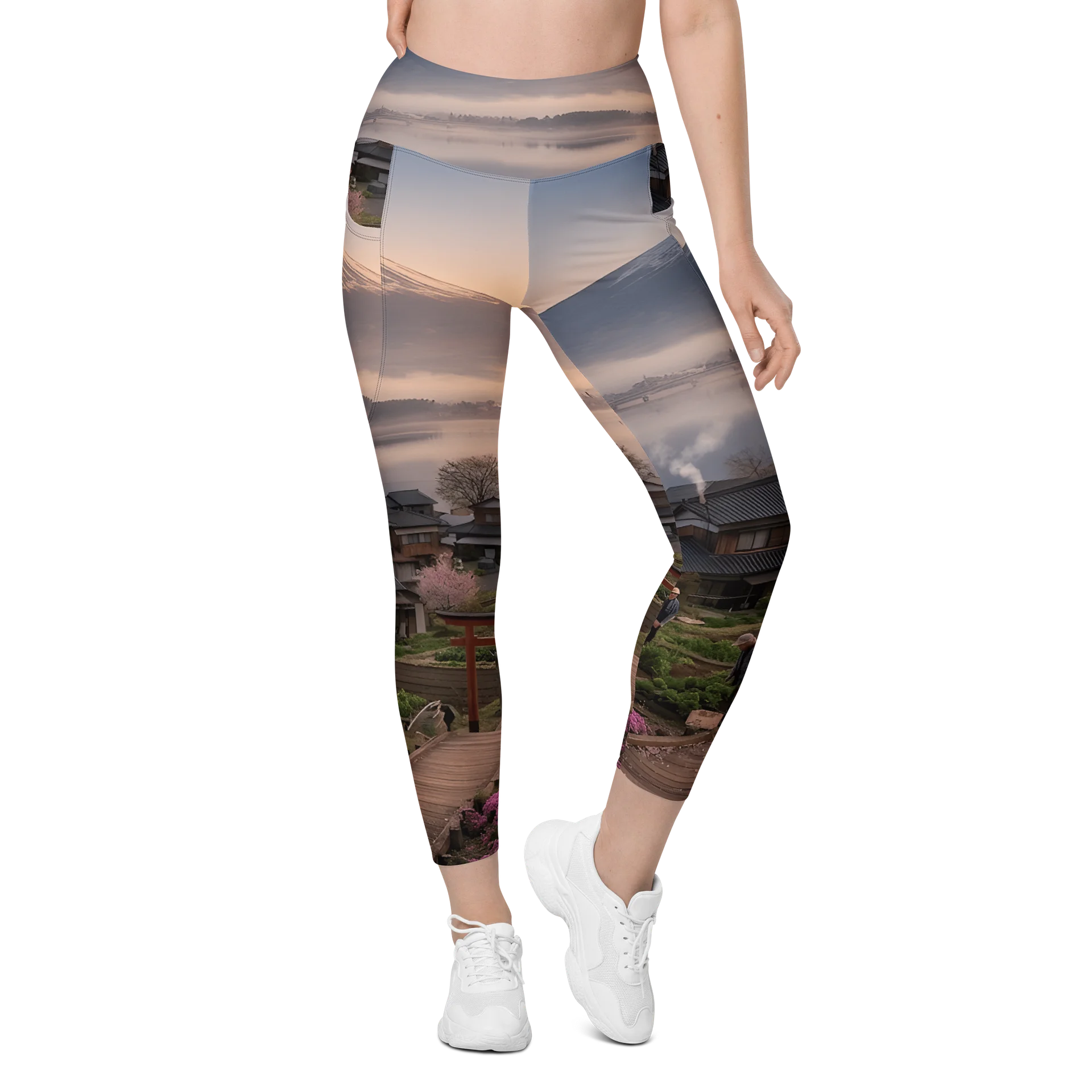 Mount Fuji High-Waisted Leggings with Pockets | UPF 50+ product image (4)