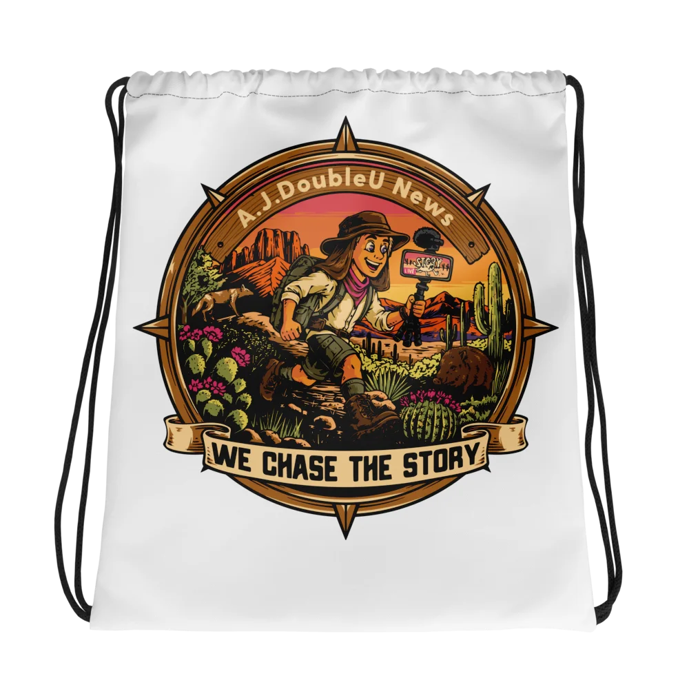 A.J. DoubleU News Explorer Drawstring Bag product image (1)