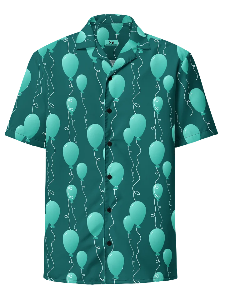 Teal Floating Balloons Oversized Button-Down Shirt product image (1)