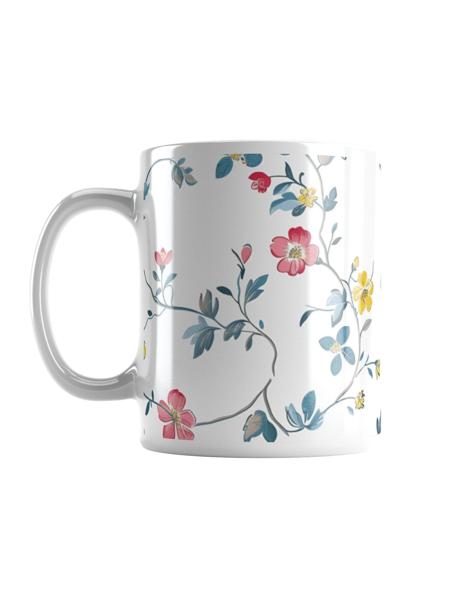 Multicolor Floral White Glossy Ceramic Mug by Treasure Pie product image (18)