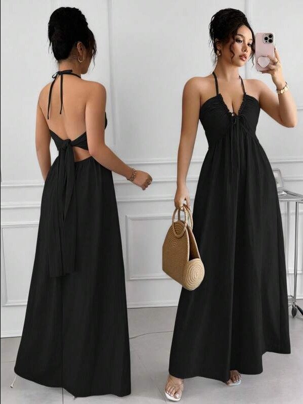 ADLEST Summer Sexy Halter Backless A-Line Dress product image (1)