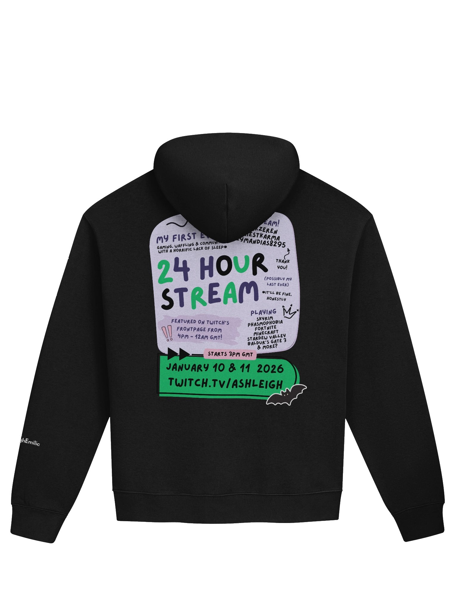 24 Hour Stream Souvenir Hoodie (WITHOUT Strings) product image (2)