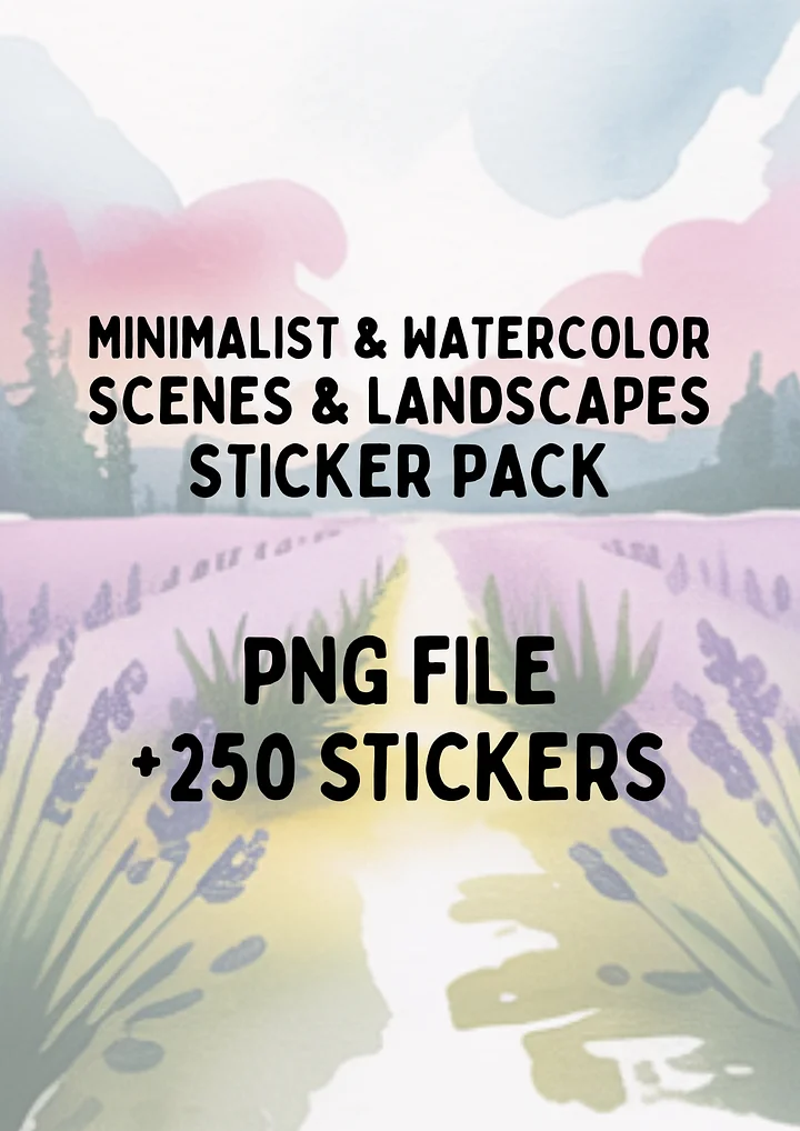 Scenes & Landscapes Sticker Pack (Minimalist & Watercolor Style) product image (1)