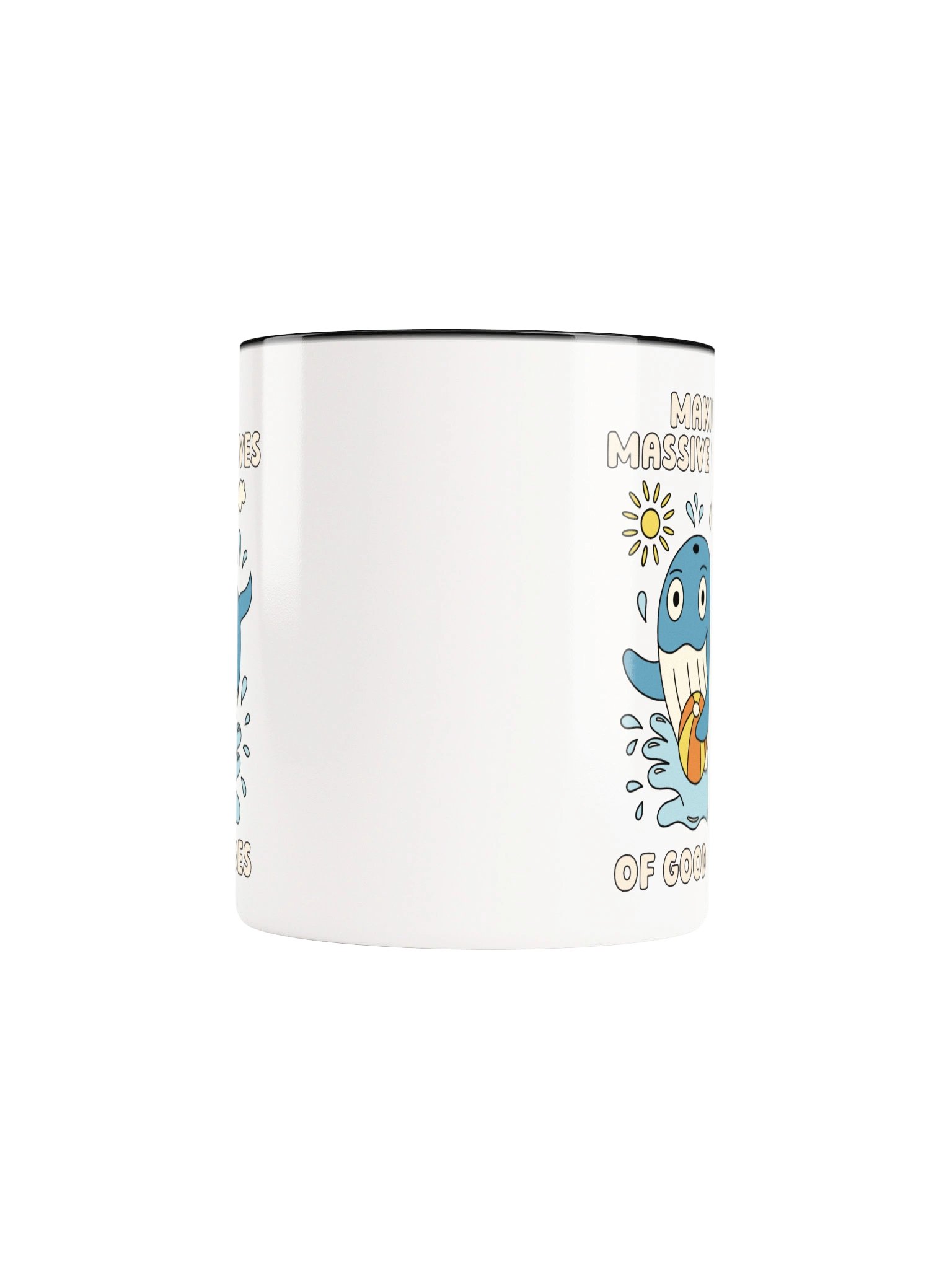 Making Massive Waves of Good Vibes Cute Silly Funny Whale Mug product image (5)