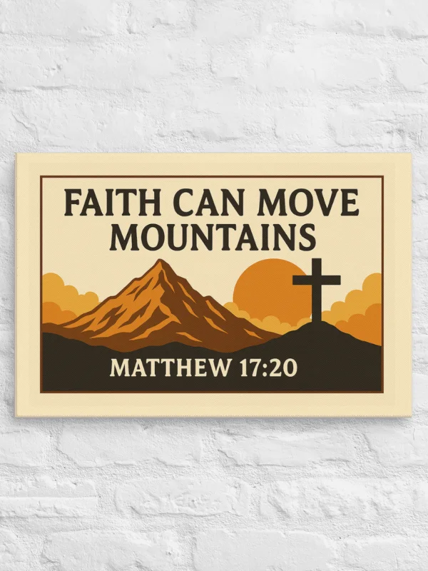 Matthew 17:20 Wall Art – Faith Can Move Mountains | Inspirational Christian Scripture Decor product image (3)