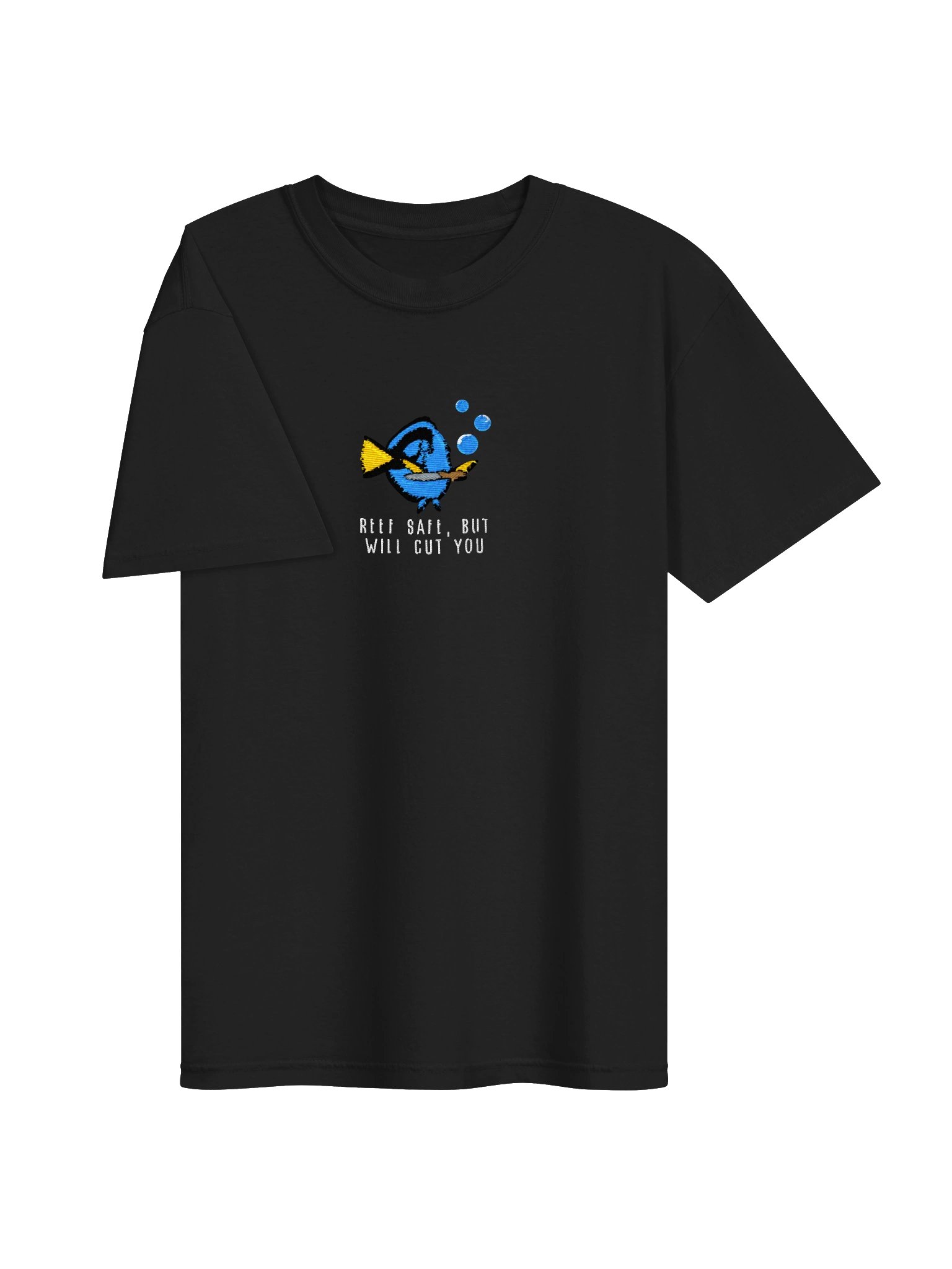 Angry Blue Tang Embroidered Premium Shirt | Saltwater Reef Aquarium Fish & Marine Life Apparel product image (16)