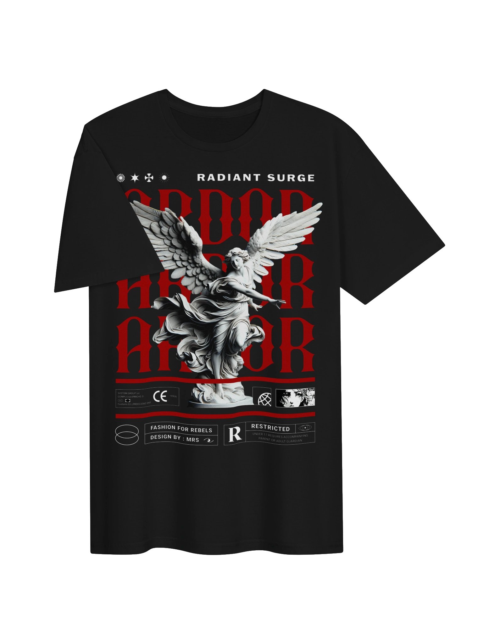 Radiant Surge Angel Statue Graphic Unisex Softstyle T-Shirt product image (2)