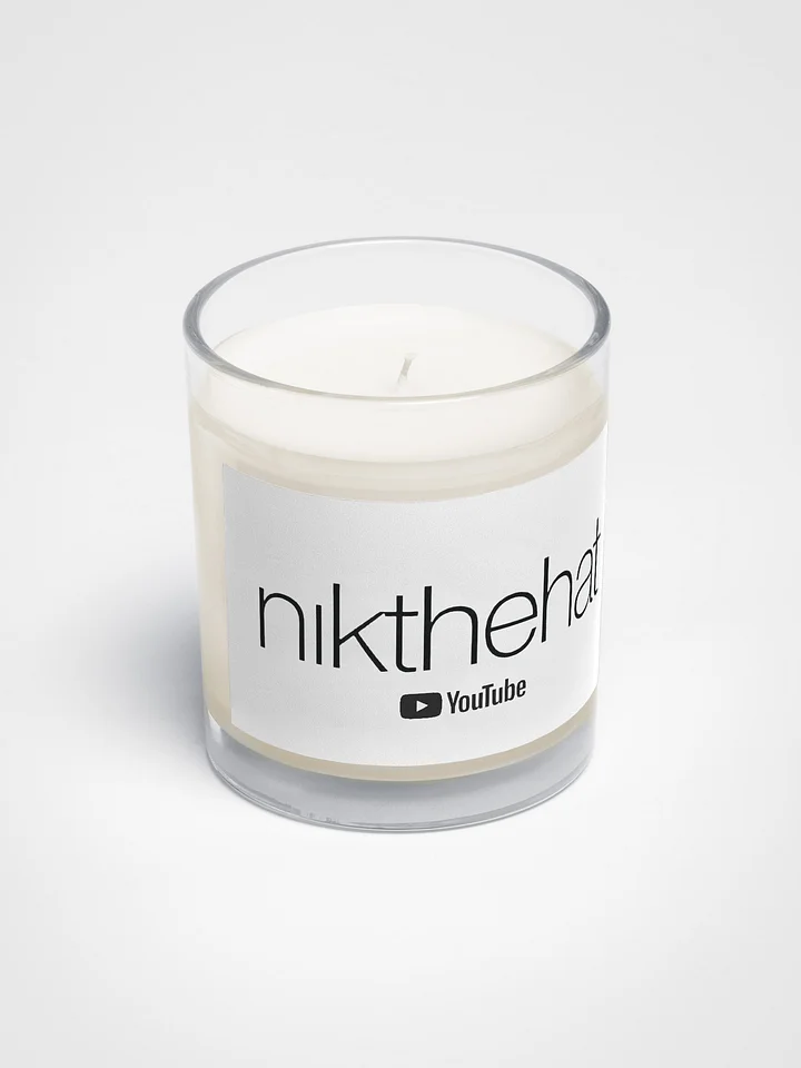 Soy Wax Candle in a Clear Glass Jar • nik the hat product image (2)