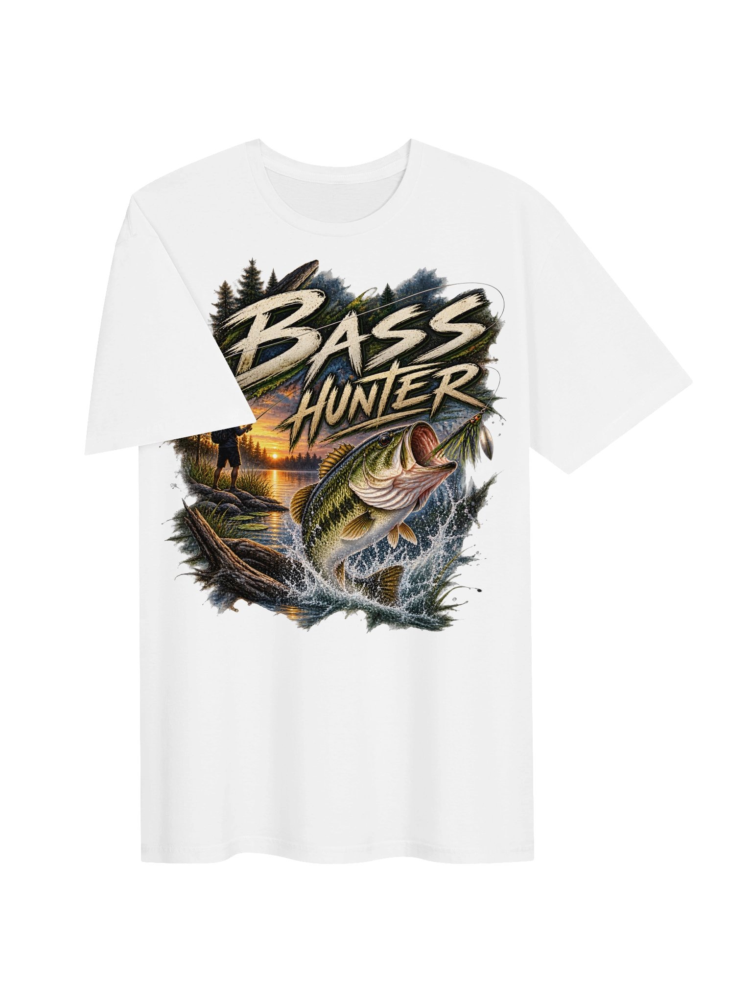 Bass Hunter Sunset Fishing Tee product image (3)