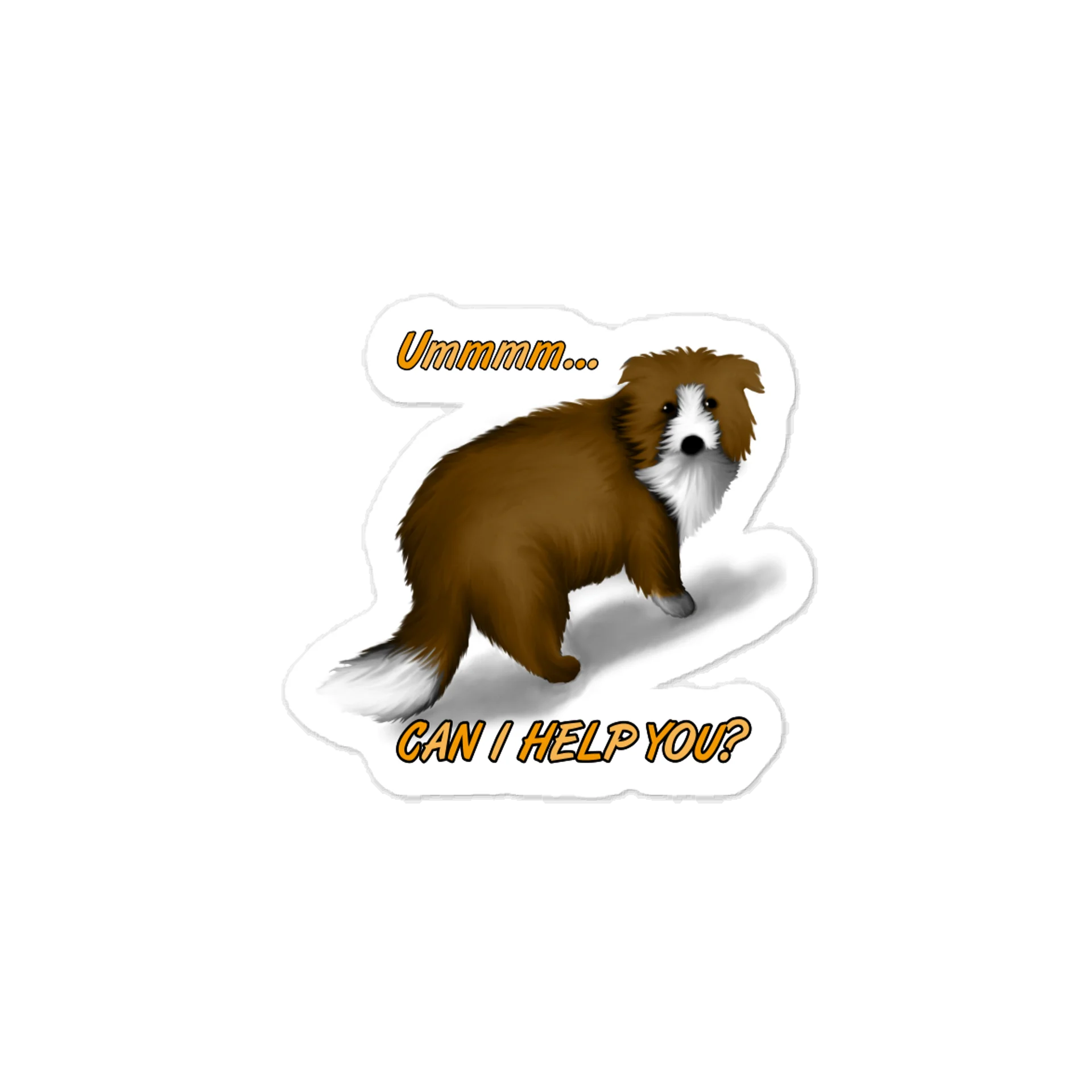 Dog "Ummm... Can I Help You?" Kiss-Cut Vinyl Decals product image (1)