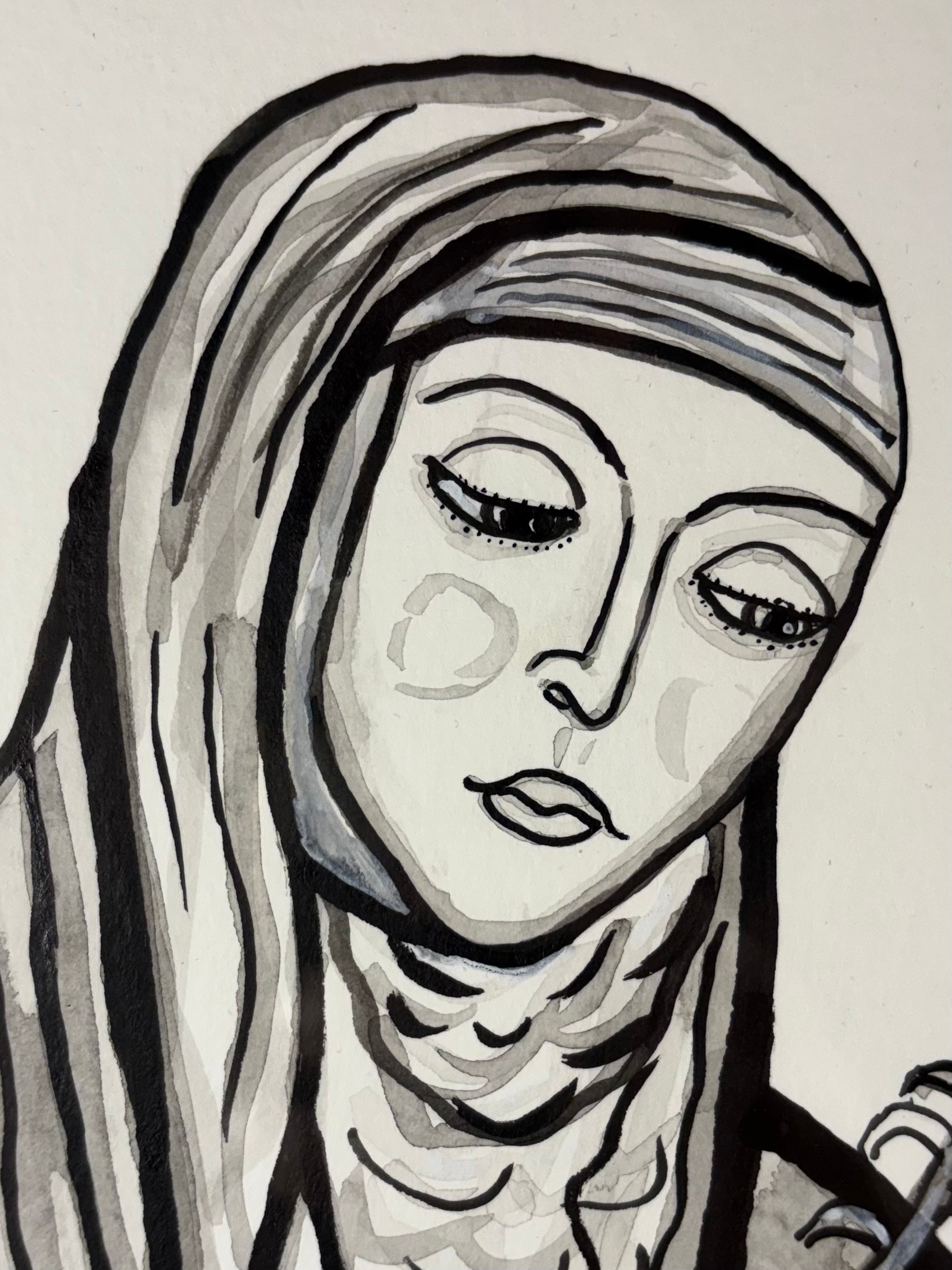 St. Catherine of Siena Framed Ink Drawing product image (3)