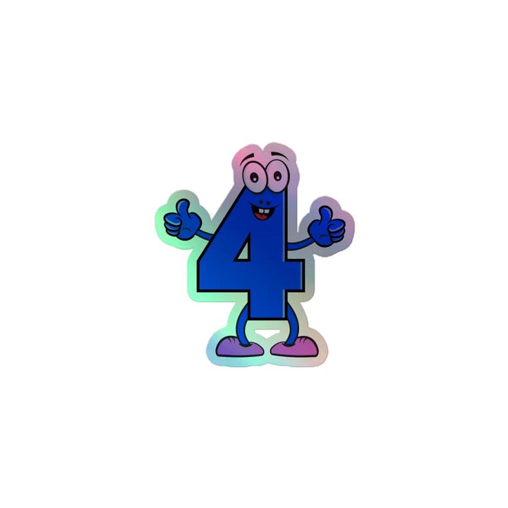 Number 4 Fun Holographic Sticker product image (1)