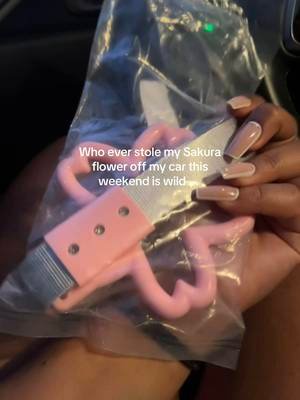 The irony 😪 I'm lowkey shocked because it has to be screwed on like why .... that's like the only curb appeal I had on my car lol #hondagang #stolen #sakura #tsurikawa #caraccessories 