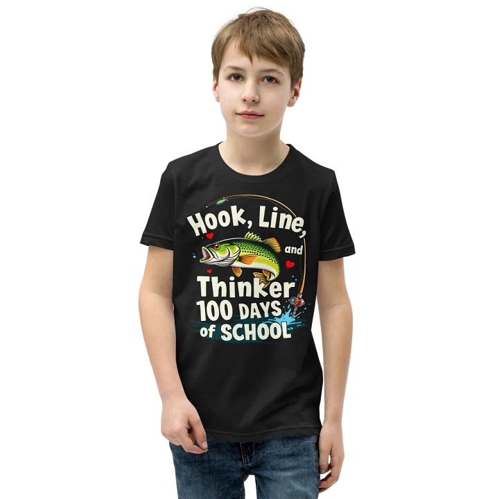 Hook, Line, and Thinker 100 Days of School Youth T-Shirt product image (2)