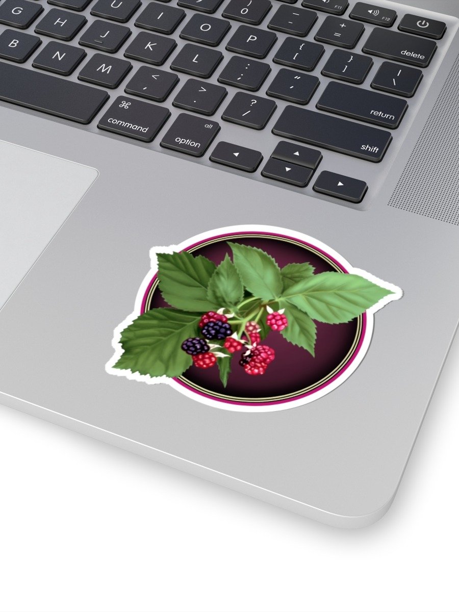 Gothic Blackberry Vine Vinyl Decal – Krita Airbrush Art Kiss-Cut Sticker product image (1)