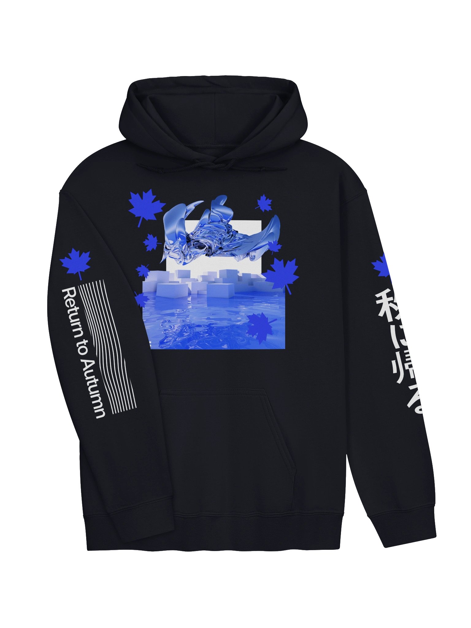 秋に帰る Return to Autumn Hoodie (Blue Edition) product image (7)