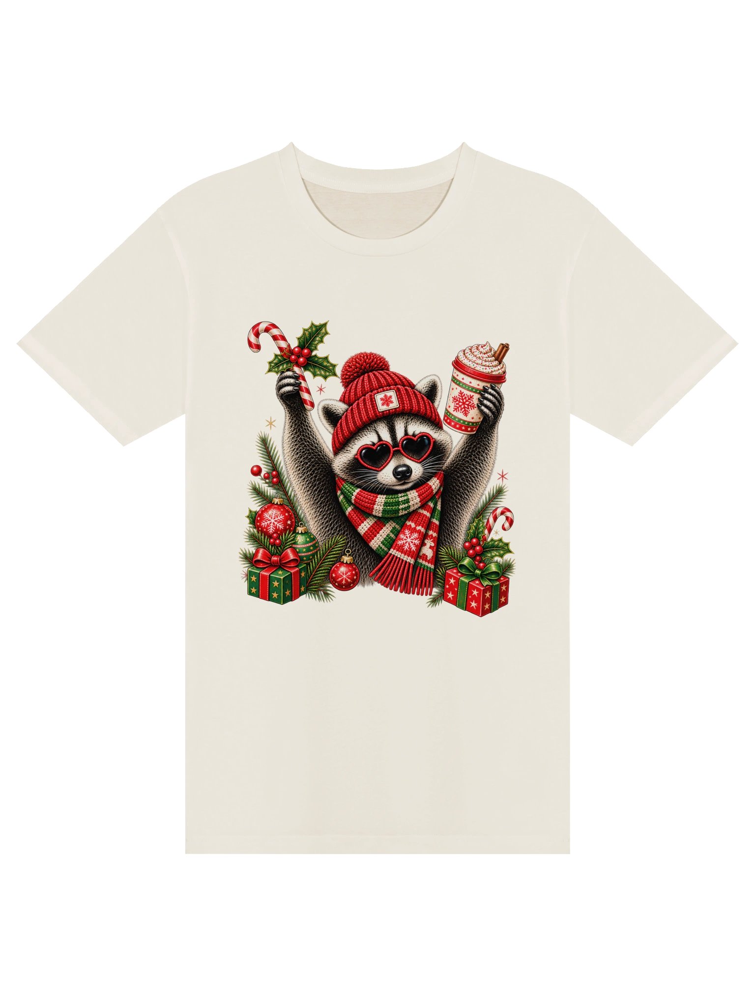 Funny Christmas Raccoon Oversized T-Shirt product image (2)