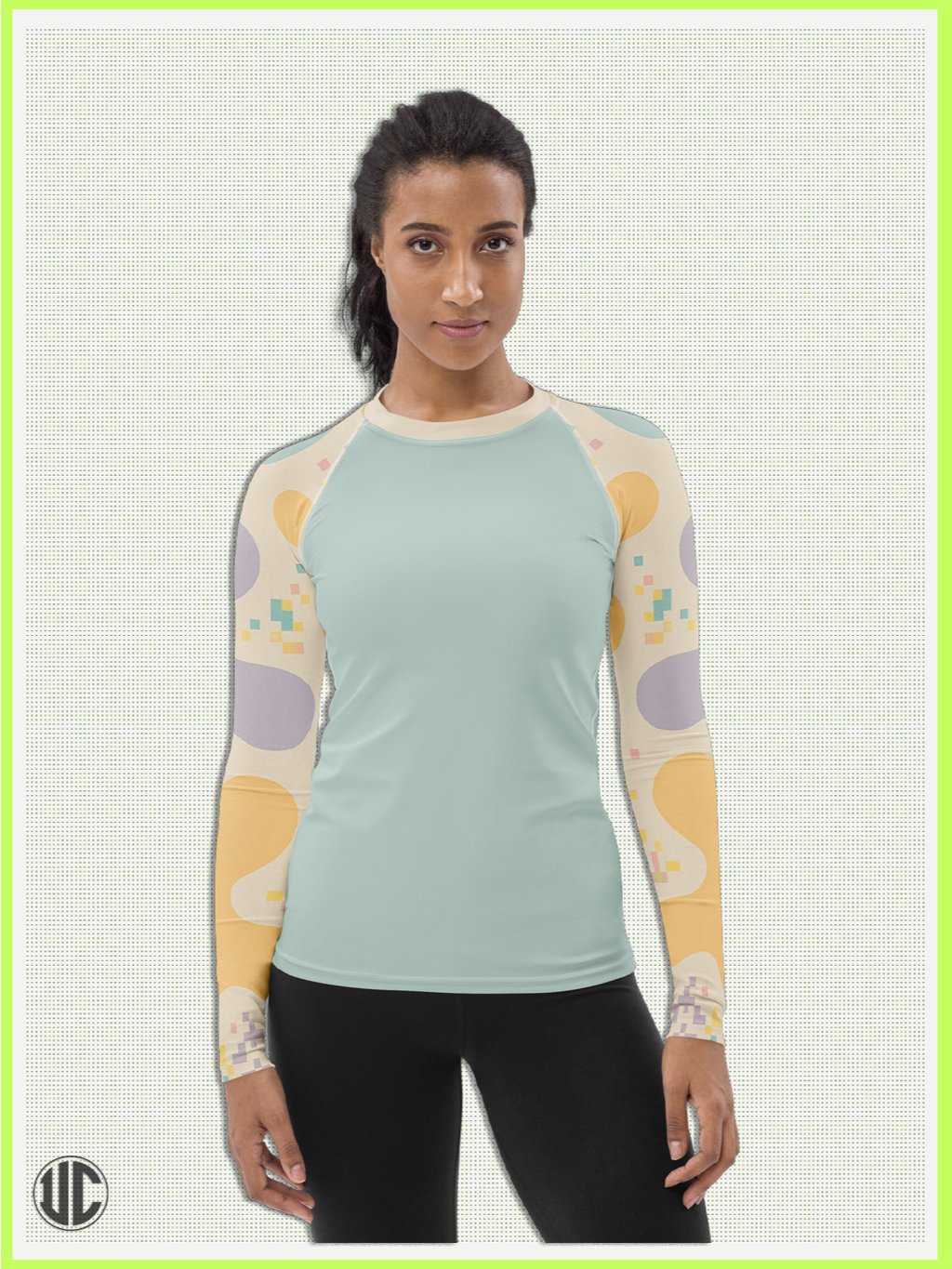 Theo's Digital Wave – Women’s Rash Guard product image (5)