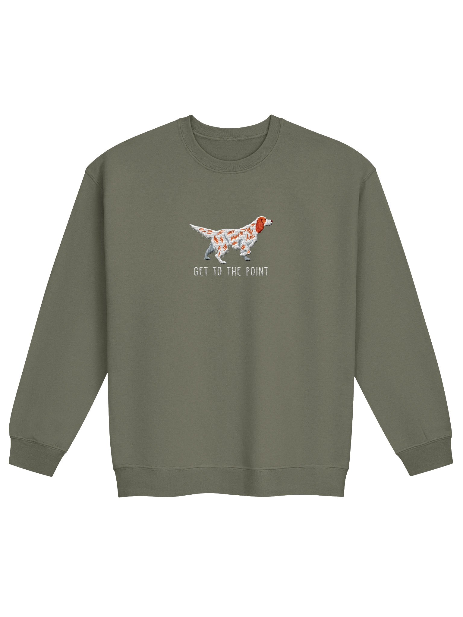 Get to the Point Sweatshirt (Embroidered) of an English Setter(Orange Belton) product image (4)