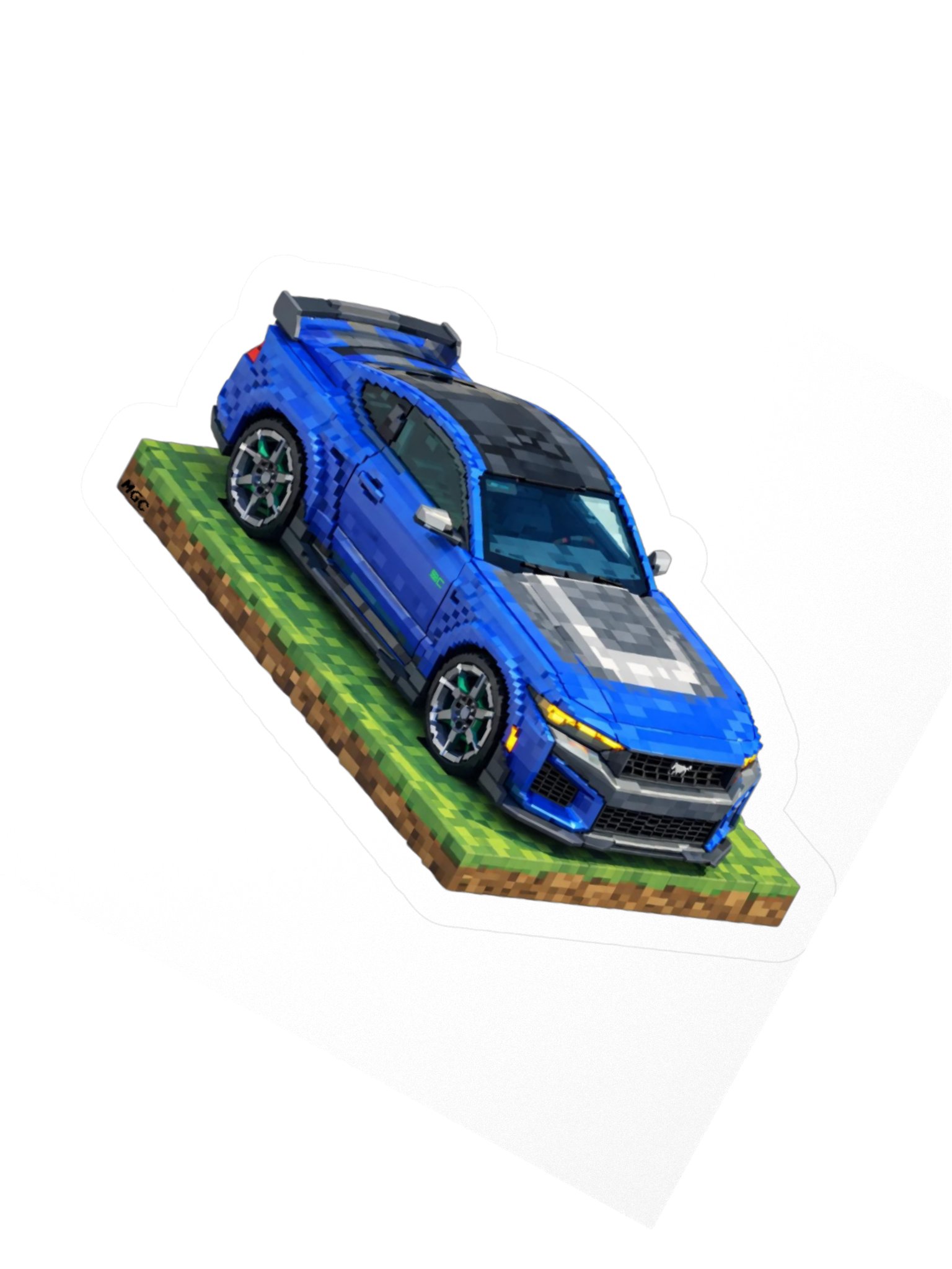 Blue Ford Mustang Dark Horse Sticker (Pixel, Retro, Minecraft) product image (6)