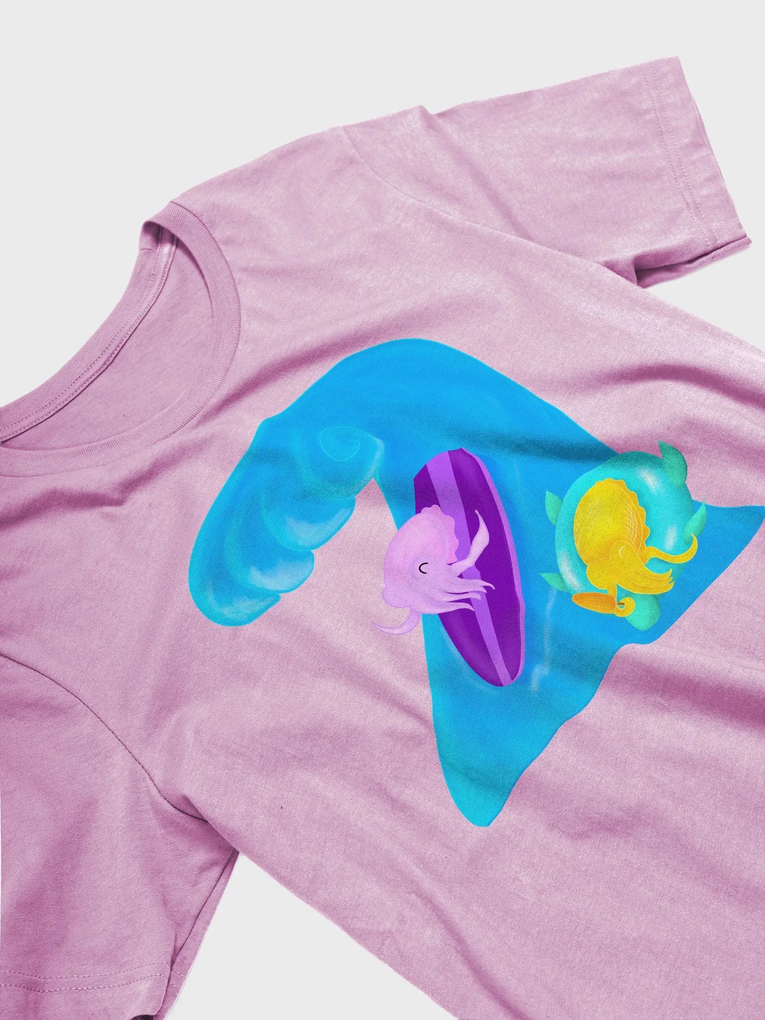 Surfing Cuttle Wave Doodle Tee product image (3)