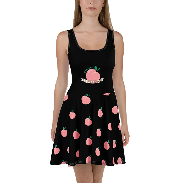 Black "Feelin' Peachy" All-Over Print Dress product image (2)