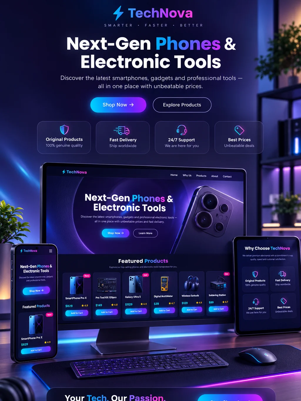 TechNova – Premium Electronics Store Website Template product image (1)