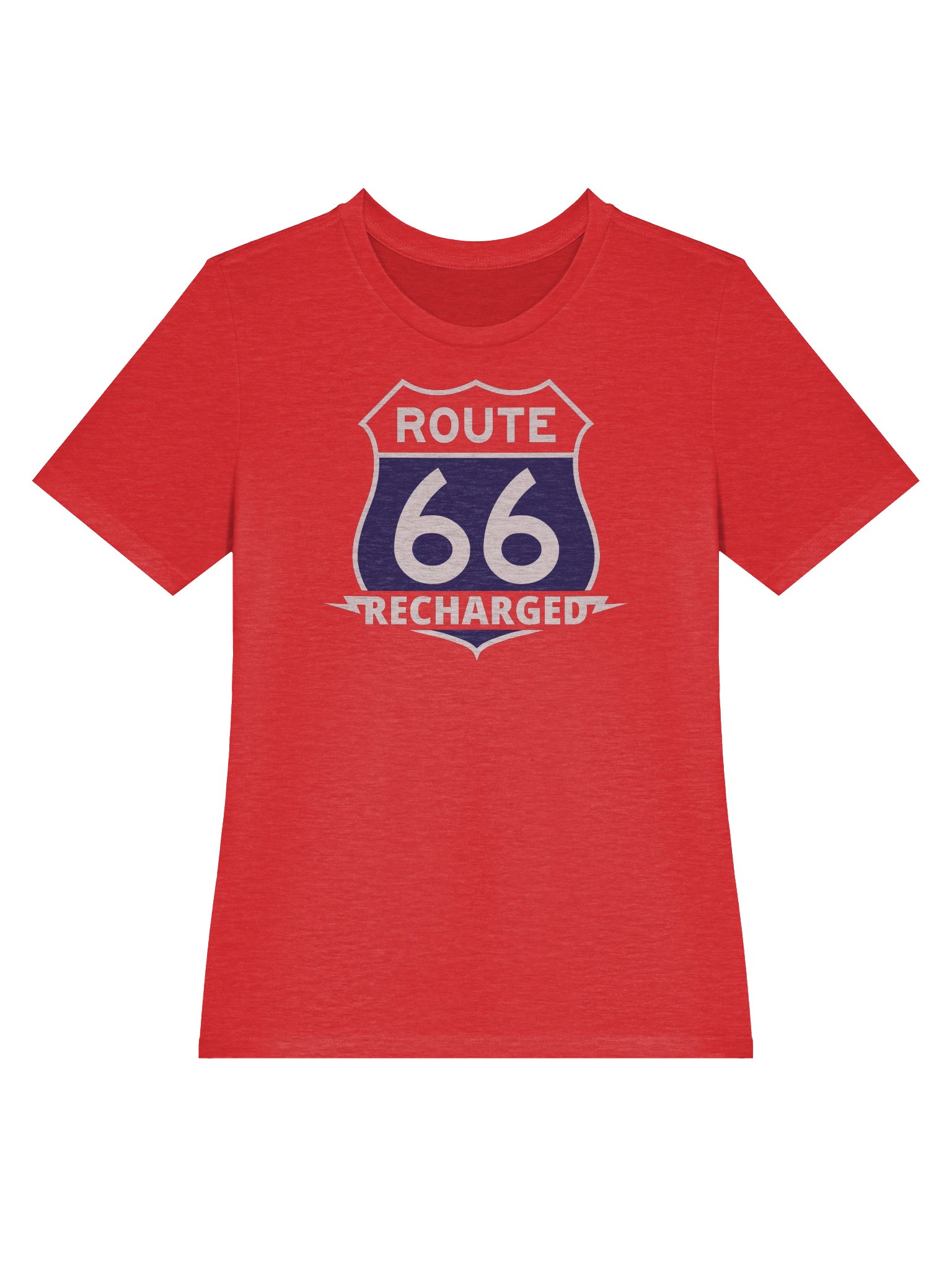 Route 66 Recharged Colored Shield Blue on Red (Womens) product image (5)