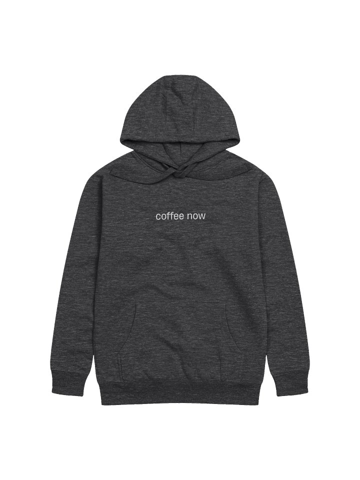 Hoodie “coffee now” print lowercase - white typo product image (1)