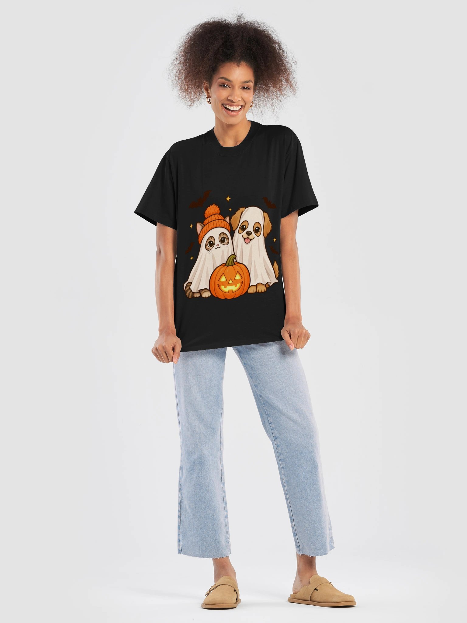 Ghost Pets Halloween T-Shirt – Cute Cat & Dog Ghost Tee product image (56)