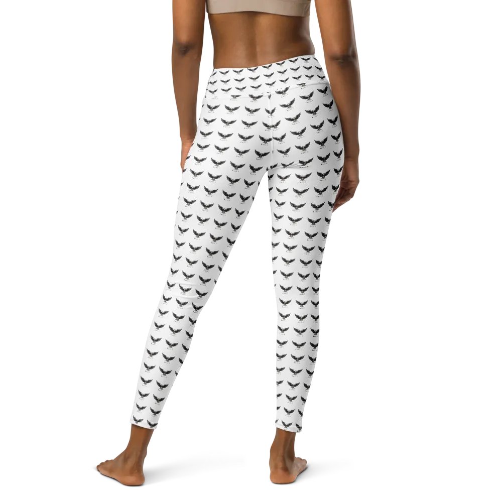 Eagle Women's White Yoga Leggings - All-Over Eagle Design with Inside Pocket product image (2)