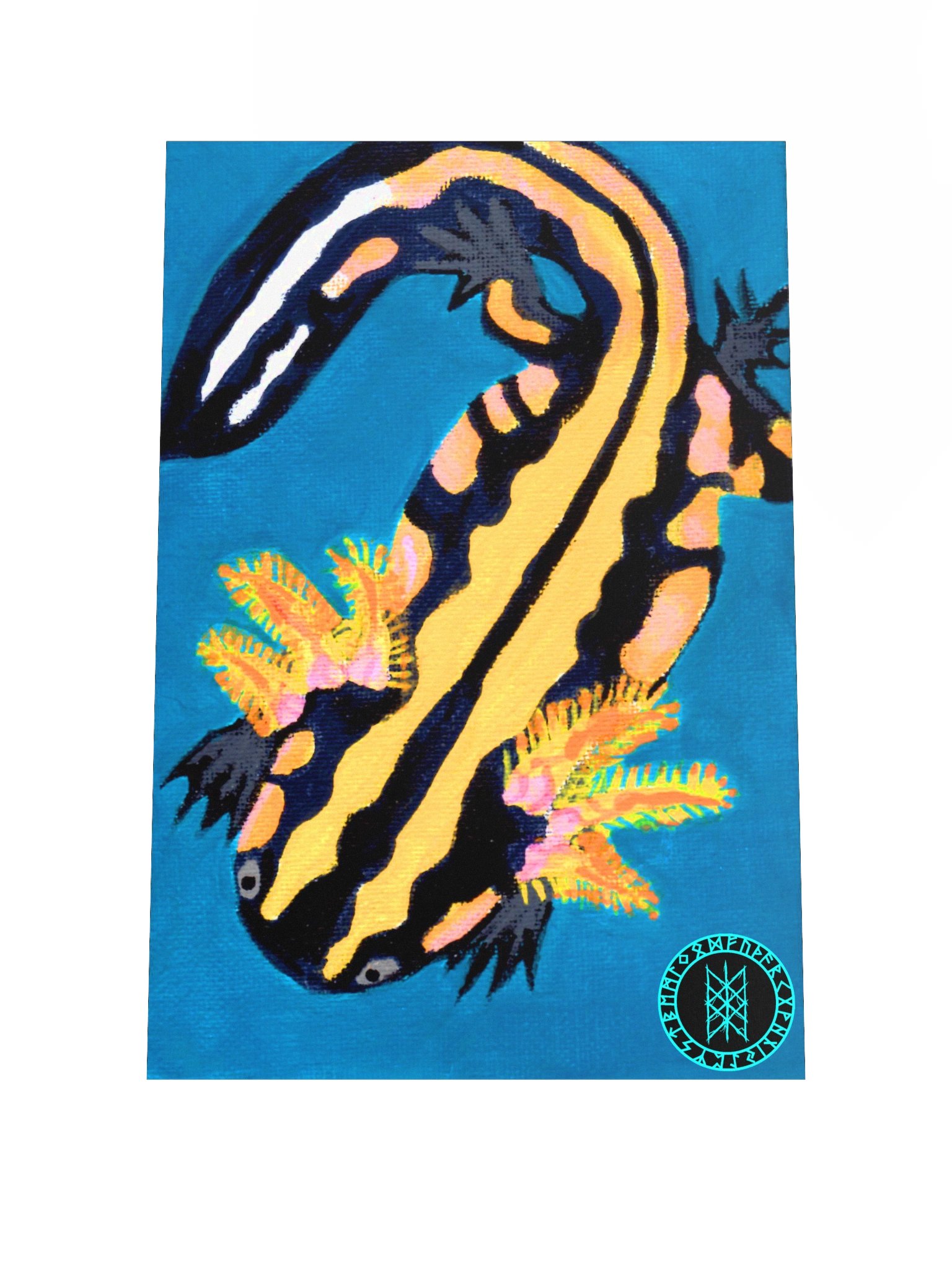 Gone Fission August Striped Axolotl Matte Paper Poster product image (1)