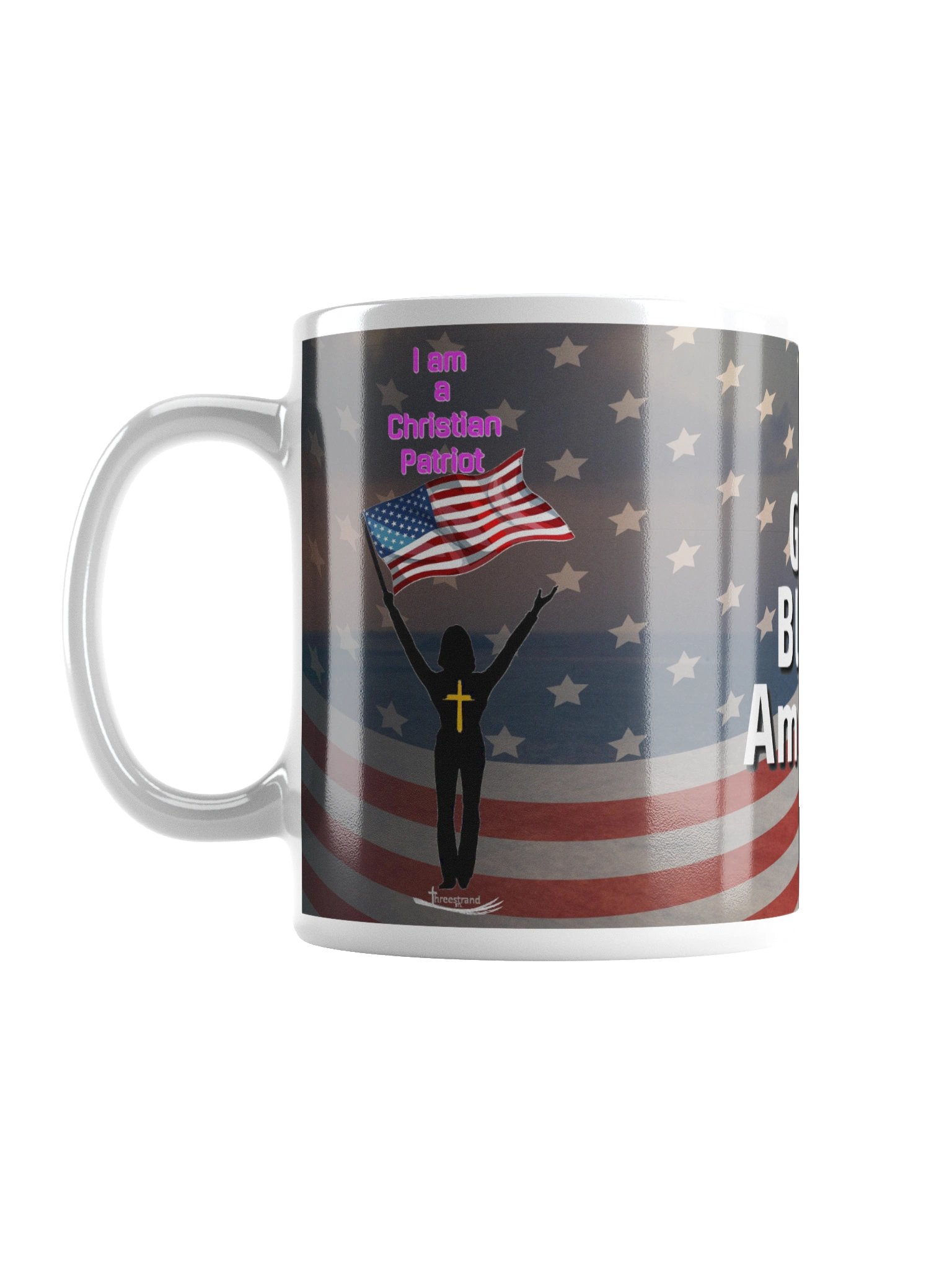 God Bless America — Christian Patriot Glossy Mug - Female product image (1)