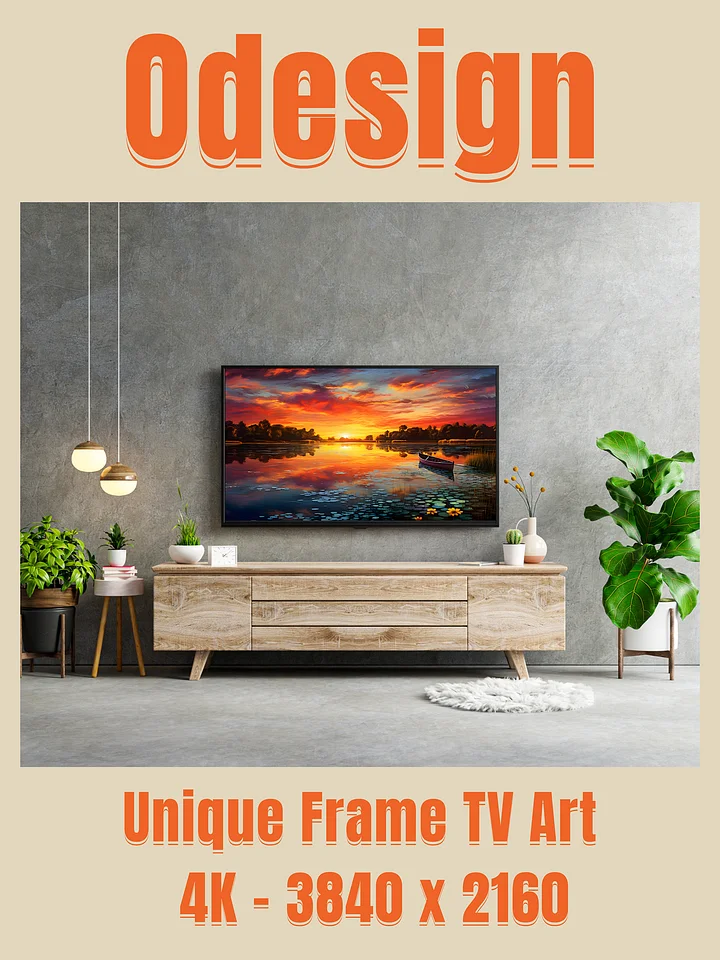 A beautifull lake by sunset, frame tv art product image (2)