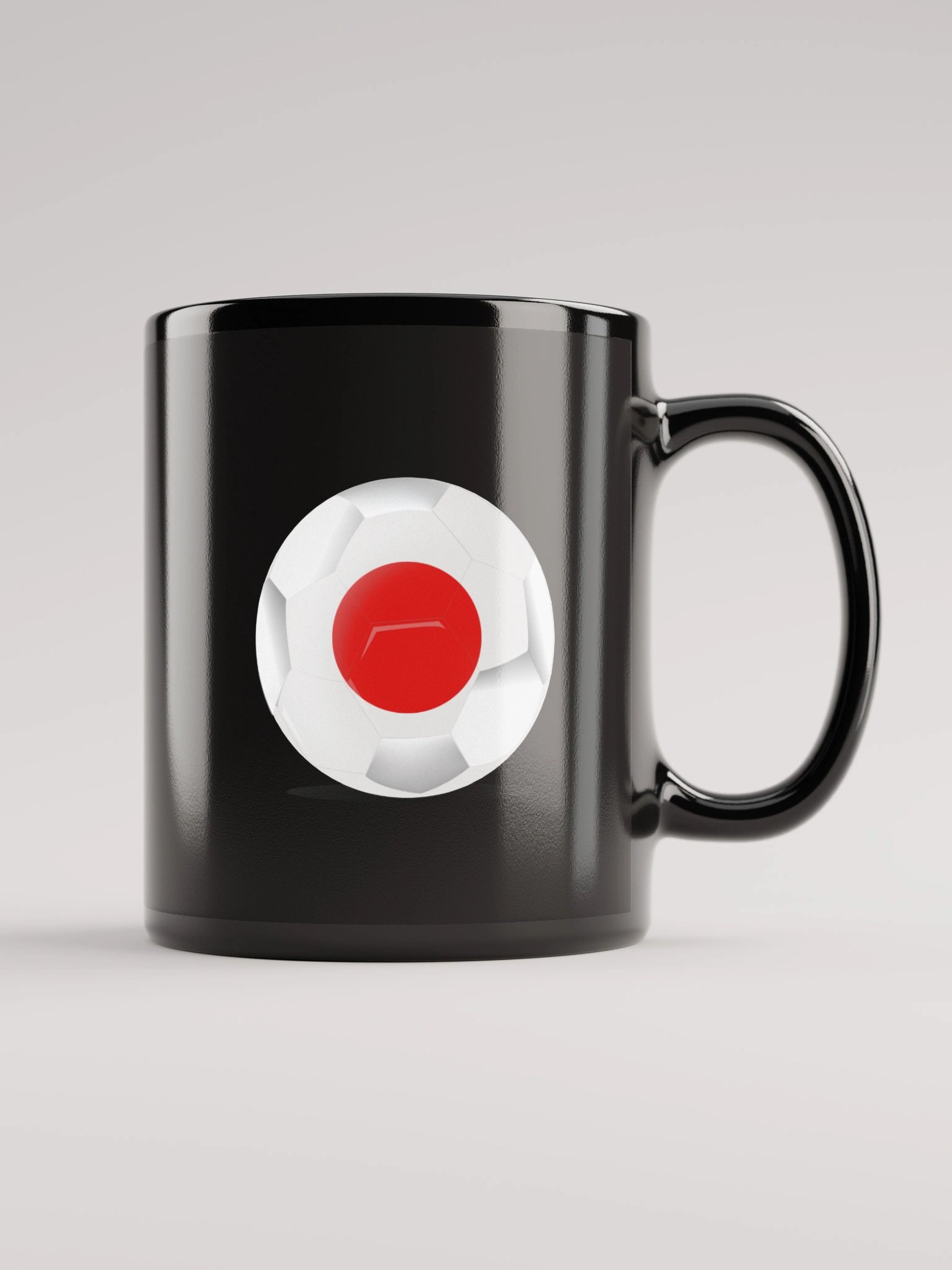 Japan Flag Soccer Ball Black Coffee Mug (Double Sided Print) product image (6)