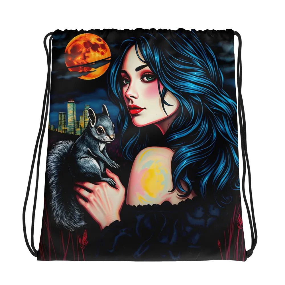 Moonlit Squirrel Drawstring Bag product image (1)