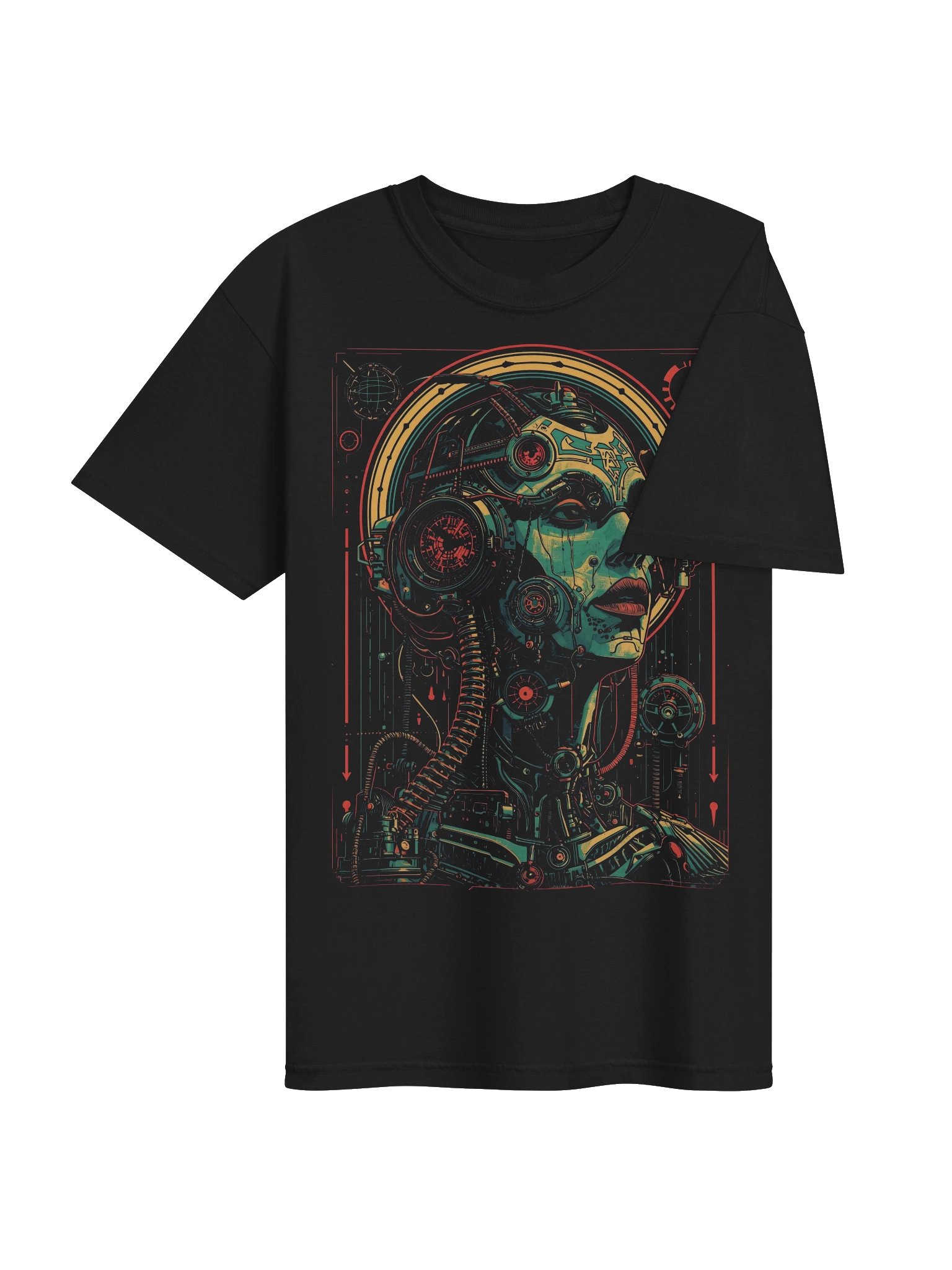 Neon Cybernetic Portrait Heavyweight T-shirt product image (7)