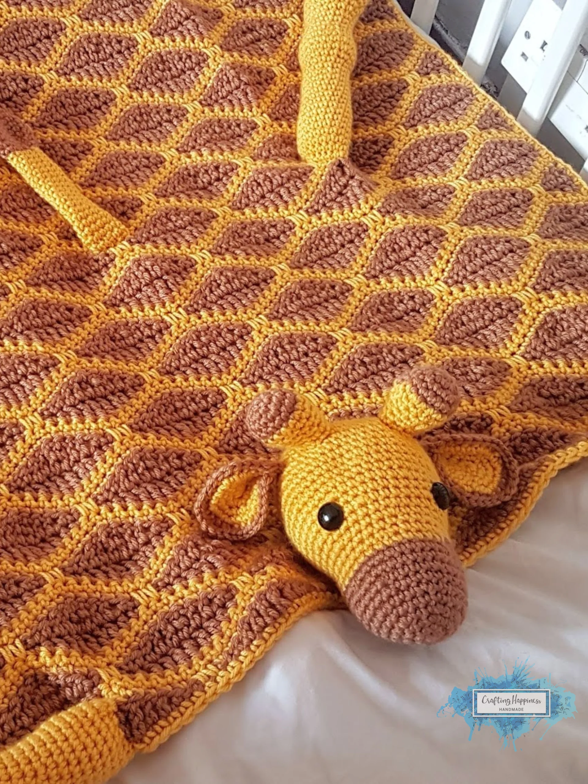 Crochet Giraffe Baby Blanket Pattern - Folding Toy Lovey PDF Pattern - Crafting Happiness product image (3)