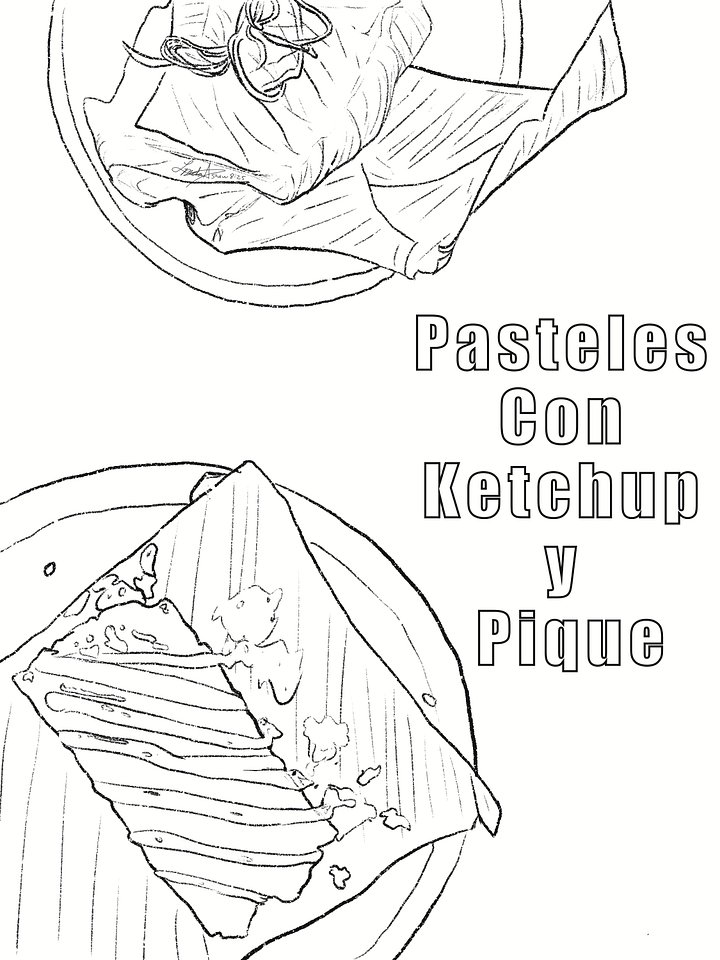 Free Coloring Page; Pasteles con Ketchup y Pique product image (1)