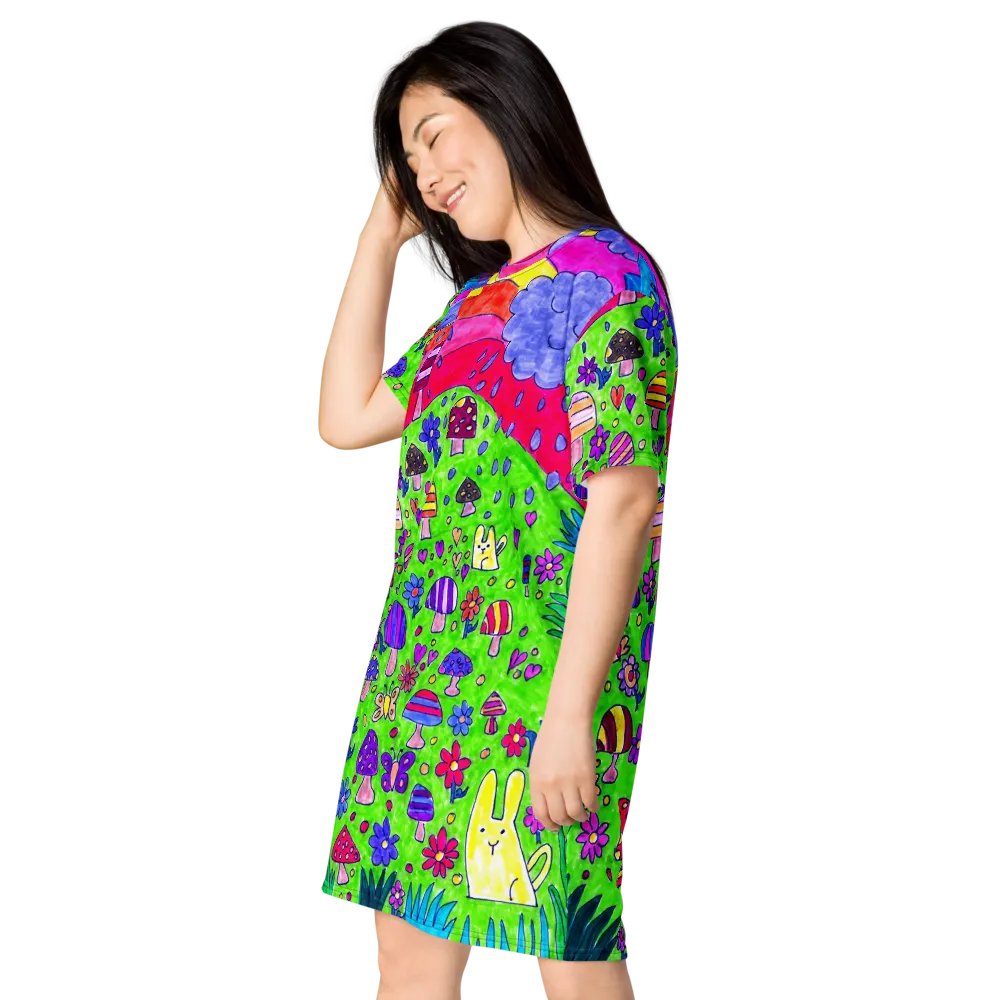 Abstract Nature's Doodle Art Ladies T Shirt Dress product image (4)