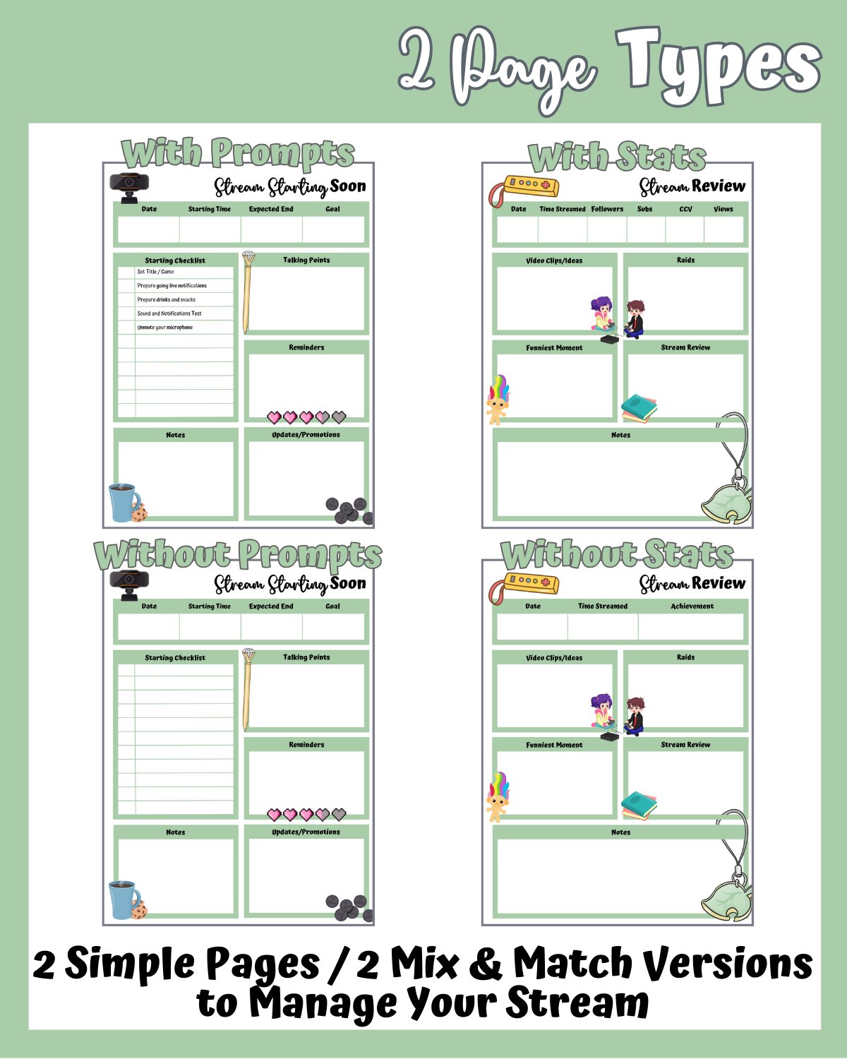 My Daily Stream Planner - Green Edition | Digital Streaming Organization & Review Tool product image (3)