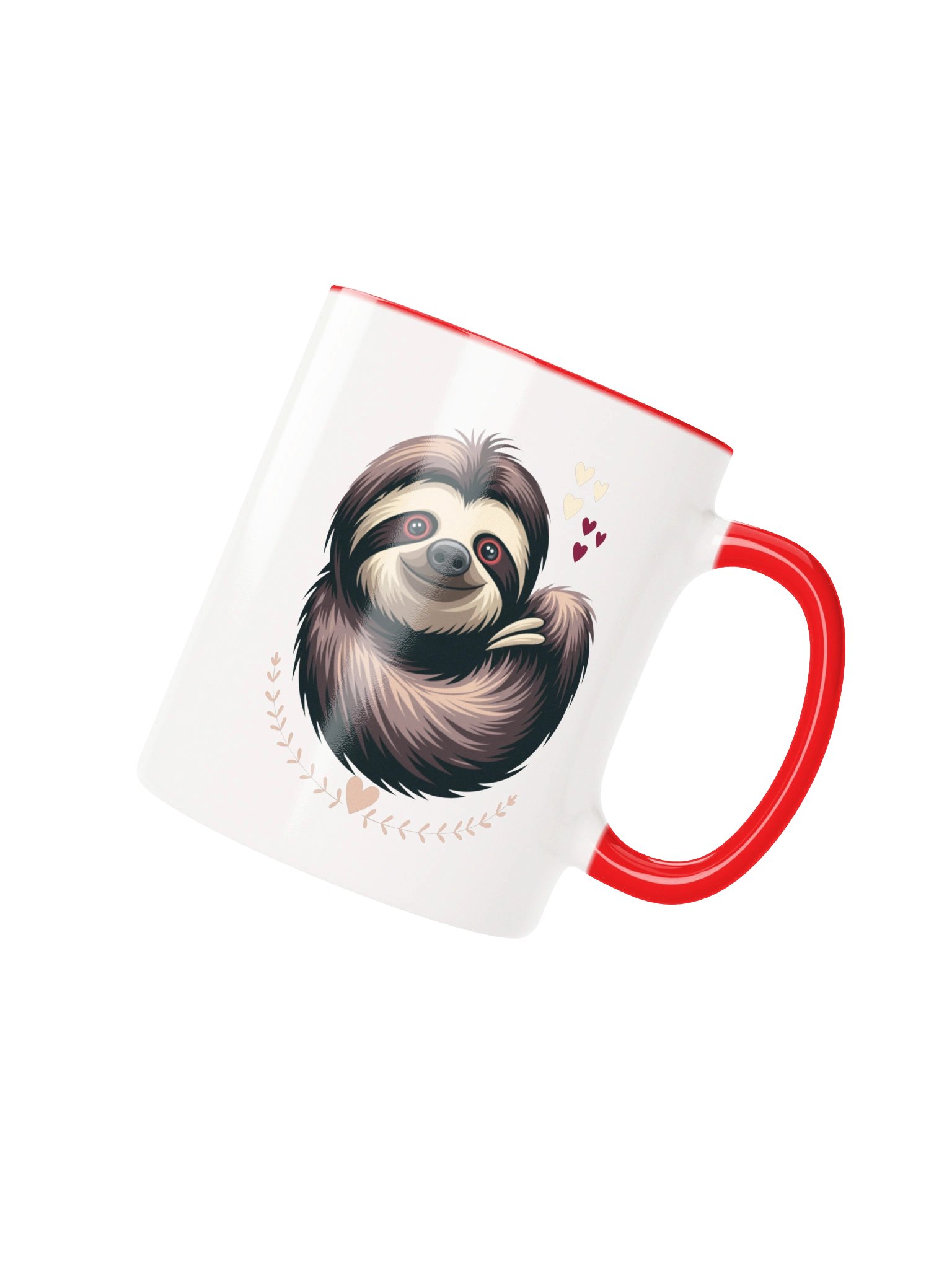 Cute Sloth Hugging Itself - Sloth With Hearts Design - Funny Animal Lover Gift product image (2)