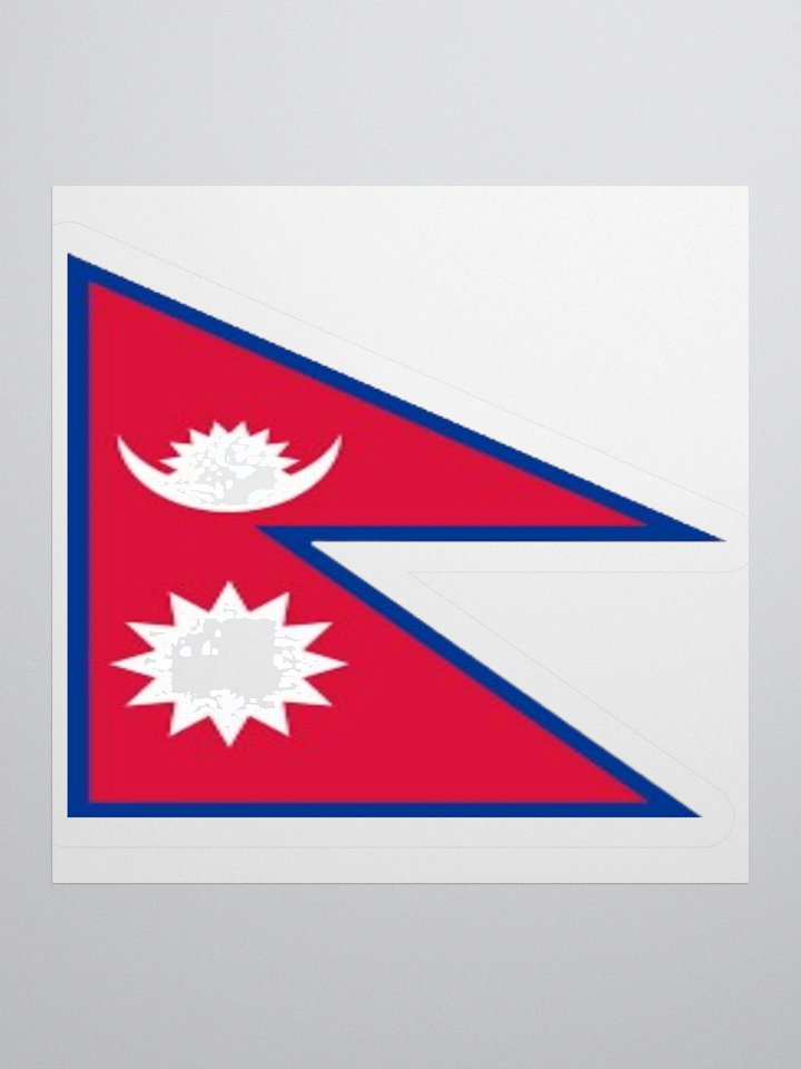 Exclusive Nepal Flag Kiss-Cut Sticker by TDS Music - Unique Design (3" x 3", 4" x 4", 5.5" x 5.5") product image (2)