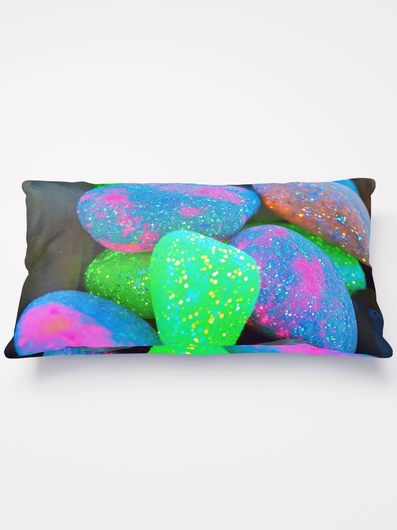 Neon Glitter Rocks Throw Pillow - Sparkle and Snooze product image (1)