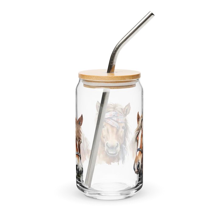 Equestrian Elegance Glass Can Sipper product image (2)