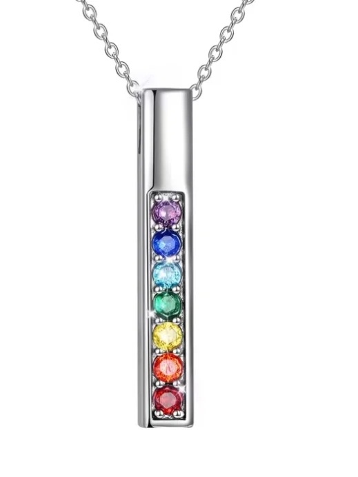 Rainbow Silver Pendant and Necklace product image (3)